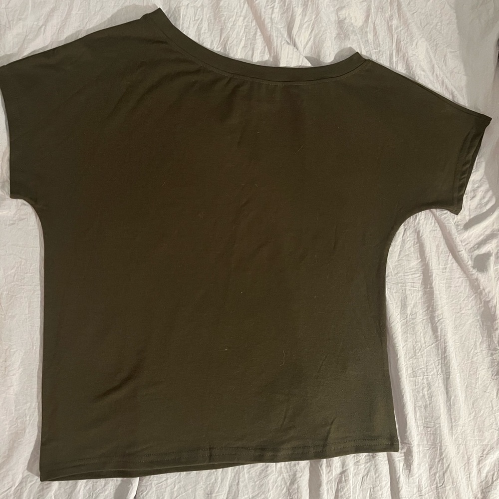 Brown off the shoulder t-shirt